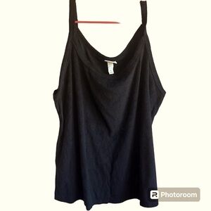 Ava & Viv Terry Tank Top Black 1X NWT